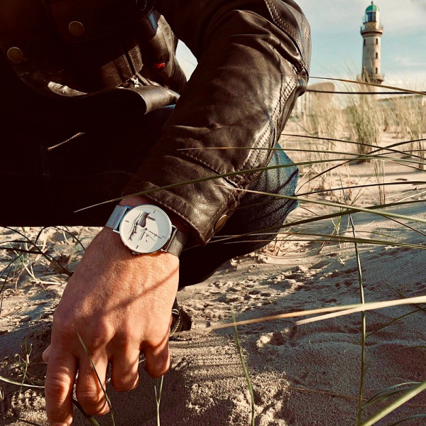 Warnemünde Uhr Edelstahl getragen